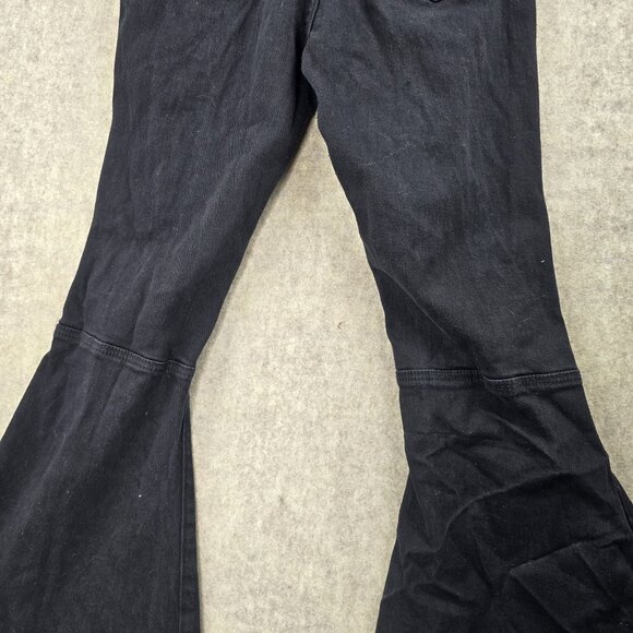 Rue21 Black Distressed High-Waist Bell Bottom Flare Jeans Cotton Blend - Picture 4 of 10